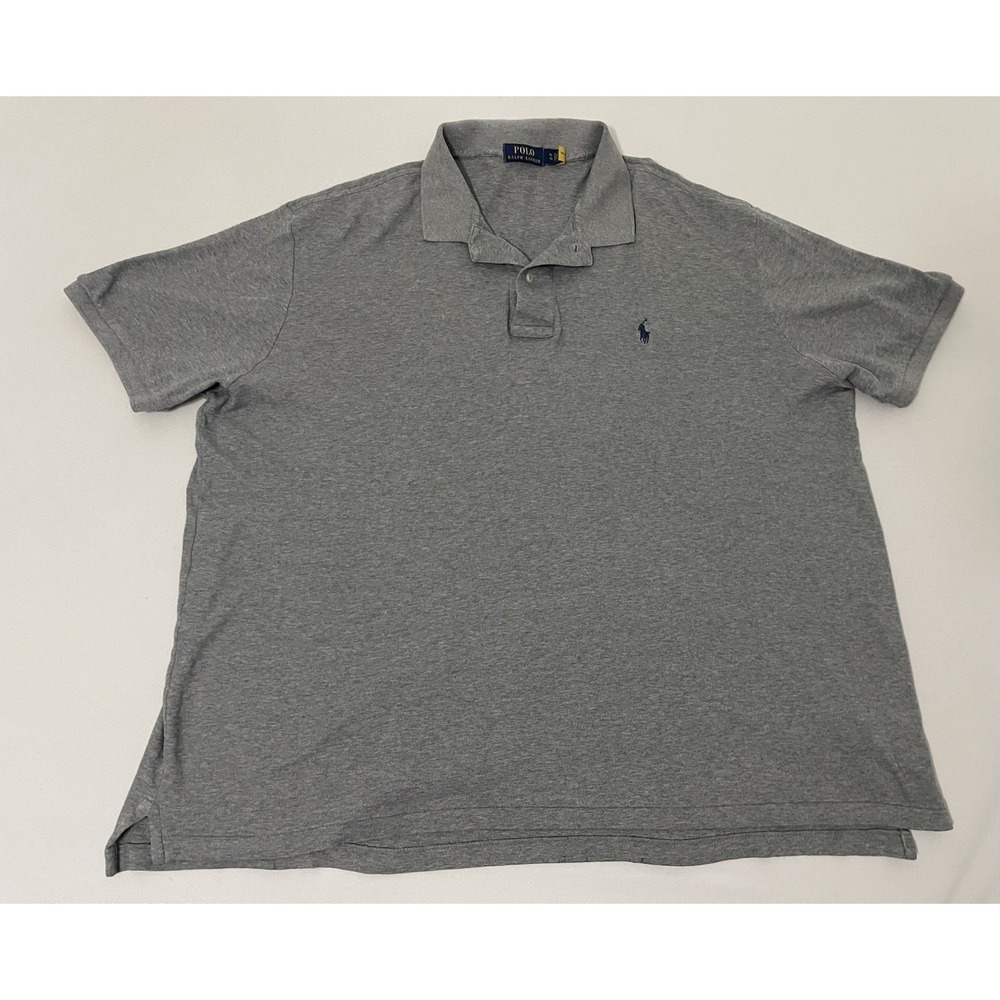 Polo Ralph Lauren Performance Classic Short Sleeve Shrt Gray Heather Stretch, XL - Picture 1 of 5